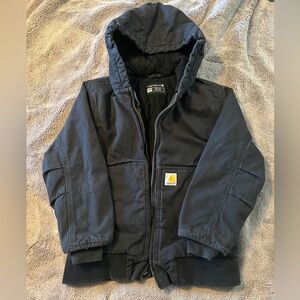 Carhartt Kids Canvas Jacket, M 10-12, Black Hooded